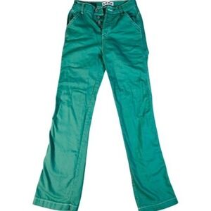 S.O.N.G. Carpenter Pants Womens 0/24 Green SJ22086CFGTC1 Utility Contrast Stitch